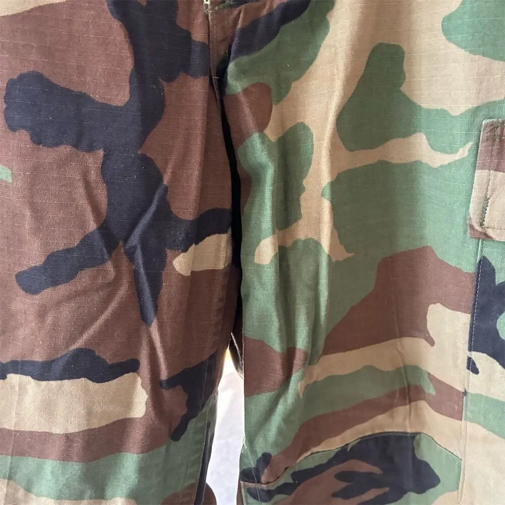 Vintage 90s Men's Camo Military Jacket and Pants Size S Button-Up Short Length